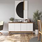 Aparador Kappesberg 4 Portas Canela/Branco 156cm