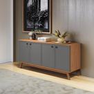 Aparador Kappesberg 4 Portas Shaker Canela/Cinza Sagrado 180cm