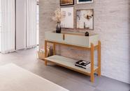 Aparador Lizz C/ 2 Gavetas e Suporte Inferior Off White Cedro