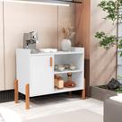 Aparador Luxor Buffet Armário para Cozinha Sala e Hall Design Retrô Funcional - Branco