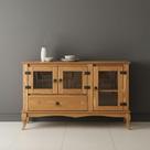 Aparador Madeira Maciça Balcão Buffet 3 Portas Pés Luiz XV