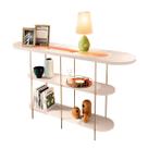 Aparador Mesa de Apoio Decorativa com Tampo de Vidro Barcelona