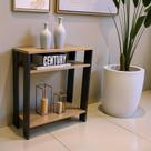 Aparador mesinha, mesa de apoio, mesa de impressora escritório, mesa de café, sala, cozinha, refeitório, mesa bebedouro Preto com Amadeirado
