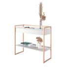 Aparador Moderno Estilo Industrial 2 Gavetas Branco Cobre
