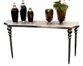 Aparador Moderno Metal Prateado Tampo Mármore Design Esferas Aparador Moderno Metal Prateado Tampo Mármore Design Esferas