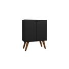 Aparador Multiuso Buffe Retro 2 Portas Preto Equador