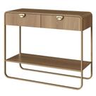 Aparador Orgânico Luna Artesano 100 cm (larg) em MDP Hanover Duas Gavetas Base Metal Dourado