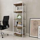 Aparador Para Sala 5 Prateleiras 50 cm Imbuia Branco Zed Steel Mobile Aparador Para Sala 5 Prateleiras 50 cm Imbuia Branco Zed Steel Mobile