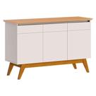 Aparador para Sala Buffet Classic 3 Portas com Gaveta Off White Nature - Imcal