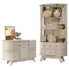Aparador Para Sala Buffet Monza E Cristaleira Moss Calacata Off White Madetec