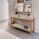 Aparador para Sala de Estar 2 Gavetas Lizz Bege/Off White/Cedro Aparador para Sala de Estar 2 Gavetas Lizz Bege/Off White/Cedro