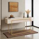 Aparador para Sala de Estar e Jantar com Tampo Espelhado e Pés Dourados Kika Off White - MABE MAGAZINE Aparador para Sala de Estar e Jantar com Tampo Espelhado e Pés Dourados Kika Off White - MABE MAGAZINE