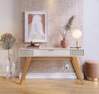 Aparador para Sala de Estar Riviera 1 Gaveta e Pés Madeira Off White - Colibri