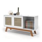 Aparador Rattan 2 Portas de Correr Branco Ofertamo Móveis Aparador Rattan 2 Portas de Correr Branco Ofertamo Móveis