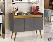 Aparador Sala De Estar Retrô Buffet Cantinho Café Armário Luxo 3 Portas Prateleira Interna G2 Plus