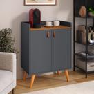 Aparador Sala De Estar Retrô Buffet Cantinho Do Café Hall De Entrada Luana 2 Portas G2 Plus