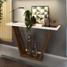 Aparador Sala Estar 136cm Tampo MDF c/ Vidro Lótus Trufa/Creme D04 - D'Rossi