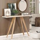 Aparador Sala Estar Moderno Monaco 100 cm 4 Pés Madeira- Borda - Off/White