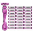 Aparato de Barbear Feminino Shavemob 4 Lâminas com Cabeça Flexível - 24 Refis