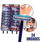 Aparelho Barbeador com 24 Pçs Descartável Antialérgico 3 Lâminas Lubrificante Depilação Multiuso