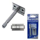 Aparelho Barbeador P/ Barba Em Metal Lamina Manual Retro