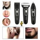 Aparelho Barbeador shaver multifunção 3em1 unissex aparador de pelos eletrico bivolt 6558