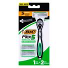 Aparelho de Barbear Bic Flex 5 Sensitive Recarregável e 2 Cargas Refil