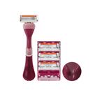 Aparelho de Barbear Dollar Shave Club com Cabo Vinho e 4 Refis Aparelho de Barbear Dollar Shave Club com Cabo Vinho e 4 Refis