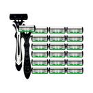 Aparelho De Barbear Manual Clássico Masculino De 6 Lâminas Verde Com 3 Lâminas Para Remoção De Pelos
