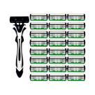 Aparelho De Barbear Manual Clássico Masculino De 6 Lâminas Verde Com 3 Lâminas Para Remoção De Pelos