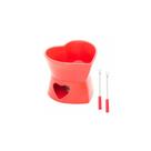 Aparelho de Fondue 4 Peças Coração para Duas Pessoas Vermelho 400ml - Wolff Aparelho de Fondue 4 Peças Coração para Duas Pessoas Vermelho 400ml - Wolff