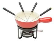 Aparelho De Fondue 8 Peças Em Ferro E Cerâmica Vermelho Lyor