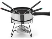 Aparelho De Fondue 9 Peças Panela De Aço Inox 1 Litro Para Carne Conjunto Serviço Kit Óleo Alto Padrão De Qualidade Forma Inox