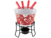 Aparelho de Fondue Cerâmica Brinox Vermelho - 6 Peças 1256/104