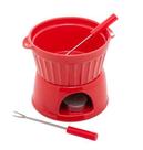 Aparelho De Fondue De Porcelana 4 peças Classic Vermelho 400ml