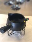 Aparelho de fondue para queijo em ceramica 8 pecas cor preta