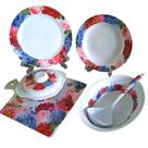 Aparelho de Jantar 16 Peças Melamina Branco com Floral
