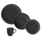 Aparelho De Jantar 16 Peças Orgânico Preto Matte Porto Brasil