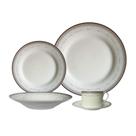 Aparelho de Jantar 30 Peças Porcelana Guirlandas em Rosas Brancas Friso Prata Aparelho de Jantar 30 Peças Porcelana Guirlandas em Rosas Brancas Friso Prata