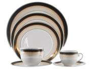 Aparelho de Jantar 42 Peças Porcelana Listras Casambiente - Saldão Aparelho de Jantar 42 Peças Porcelana Listras Casambiente - Saldão