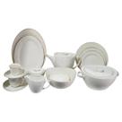 Aparelho De jantar 50 Peças Em New Bone China Com Filado Dourado Adelle L'hermitage