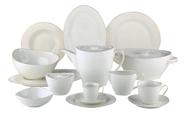 Aparelho de jantar Adelle em new bone china com filado dourado 50 peças