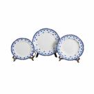 Aparelho de Jantar Blue Leaf Porcelana Borda Ouro 18 Peças Aparelho de Jantar Blue Leaf Porcelana Borda Ouro 18 Peças