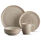 Aparelho De Jantar Caoba Gris Conjunto 16 Peças Cerâmica