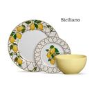 Aparelho de jantar com 12 pcs siciliano c/ bowl amarelo