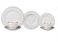 Aparelho De Jantar Com 42 Peças De Porcelana Majesty Silver