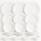 Aparelho de Jantar Completo 18 Peças Pratos Tigelas Branco