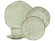 Aparelho de Jantar e Chá 20 Peças Oxford de Porcelana Verde Ryo Bambu