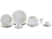 Aparelho de Jantar e Chá 20 Peças Tramontina Redondo de Porcelana Branco Magnólia 96589034