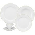 Aparelho de Jantar e Chá 30 Pçs Porcelana Soleil Victória Ouro Oxford